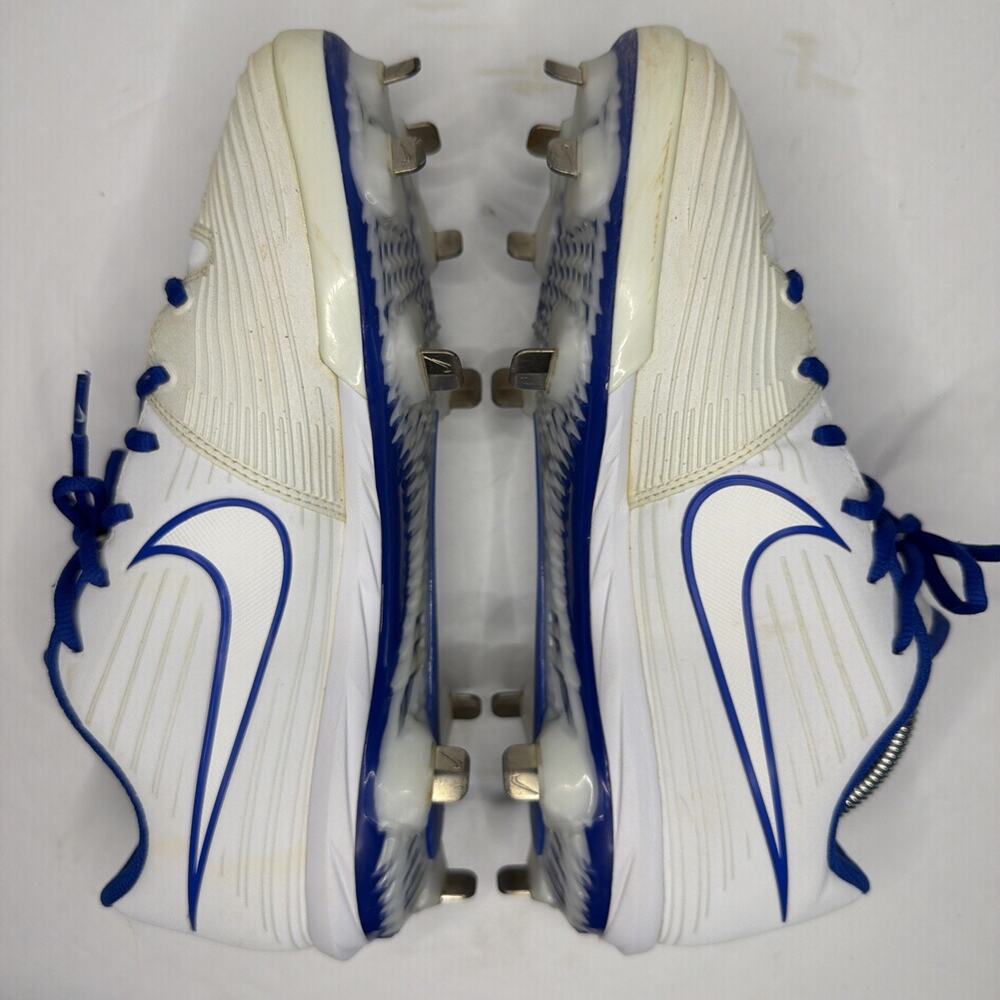 Nike Softball Cleats Lunarlon Hyper Diamond 3 Pro White Blue Women’s 9 Shoes - Picture 4 of 10